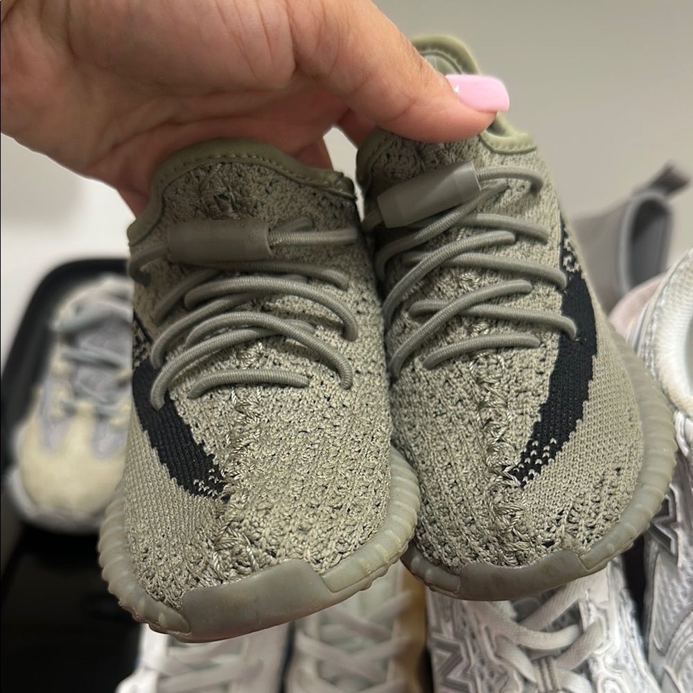 AUTHENTIC YEEZY Gray and Black Knit Sneakers